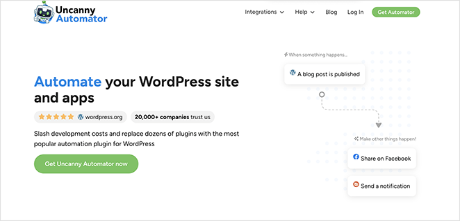 Uncanny Automator best WordPress blog plugin for automation