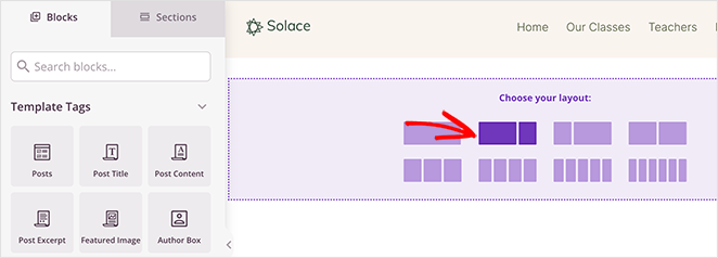 Choose a column layout