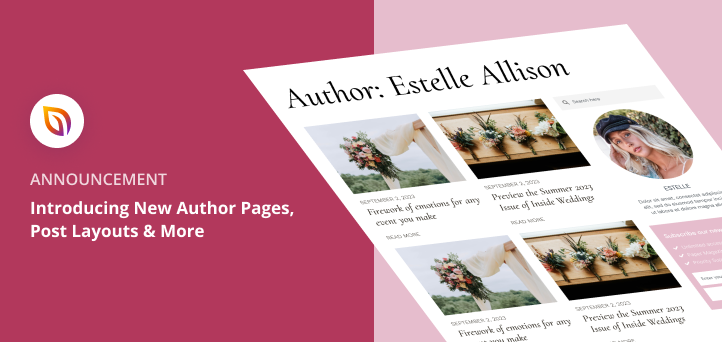 announcement author page templates and posts layouts