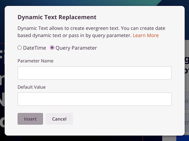 Query dynamic text replacement