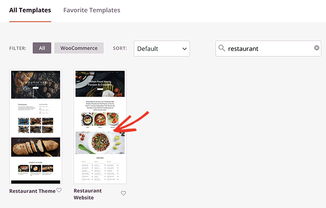 Modèle de site web pour un restaurant