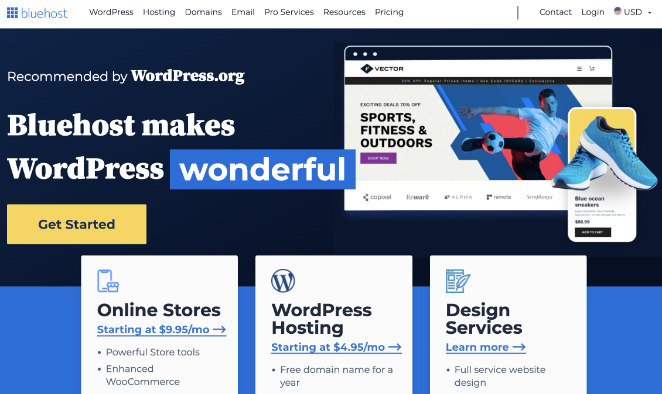 How to Create a WordPress Website for Beginners, choose Bluehost WordPress hosting provider