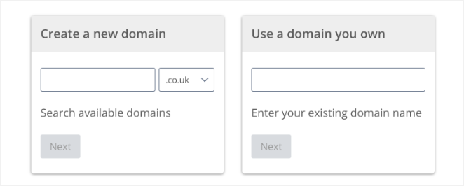 Choose a domain name with Bluehost