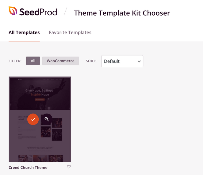 Choose a website template kit