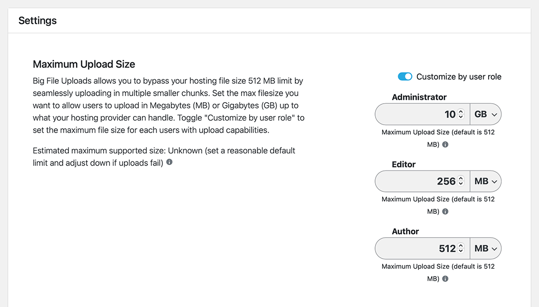 file-upload-size-user-role - SeedProd Customize file upload size by user role