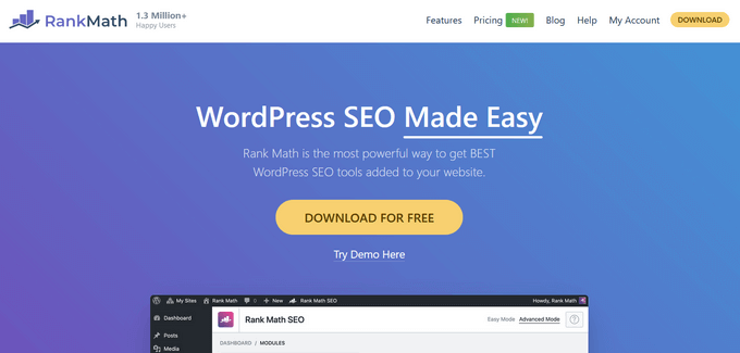 RankMath on-page SEO Plugin for  WordPress