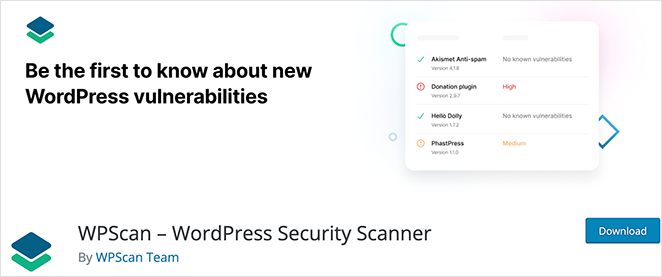 WPScan security plugin for WordPress