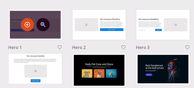 choose-hero-section - SeedProd Selecting a SeedProd hero section