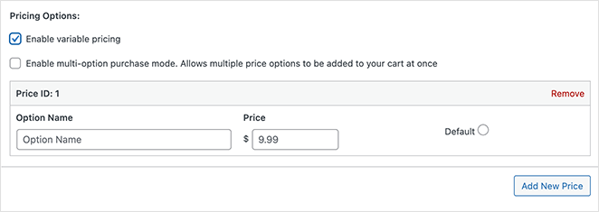 EDD variable pricing