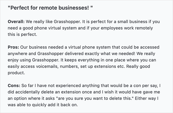 Grasshopper business telephone system customer review