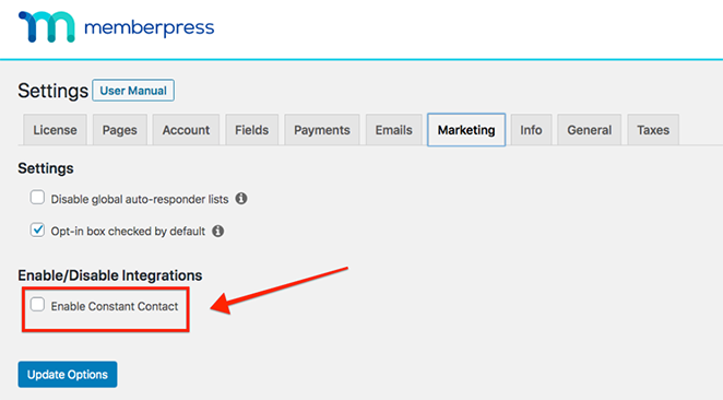 MemberPress constant contact integration