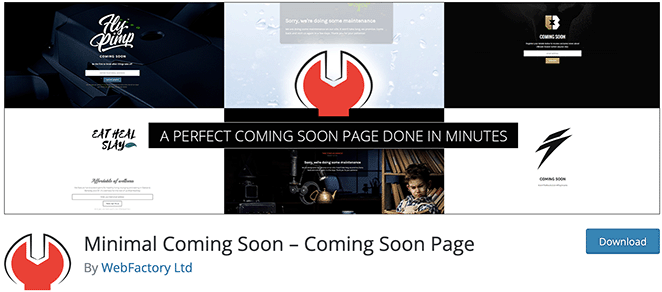 Plugins Minimal Coming Soon et WordPress Maintenance Mode