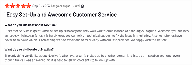 Nextiva Customer Review
