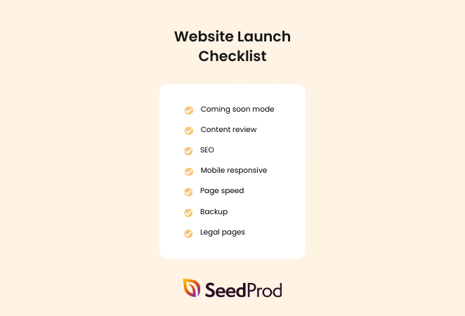 New website launch marketing plan checklist