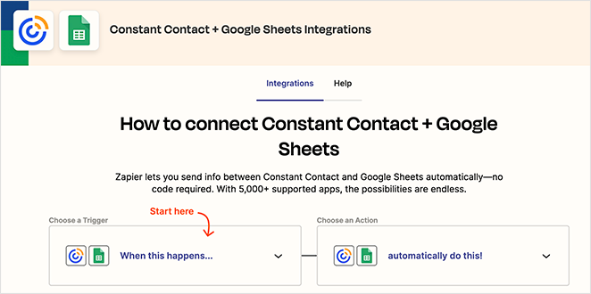 Zapie Zaps for Constant Contact and Google Sheets