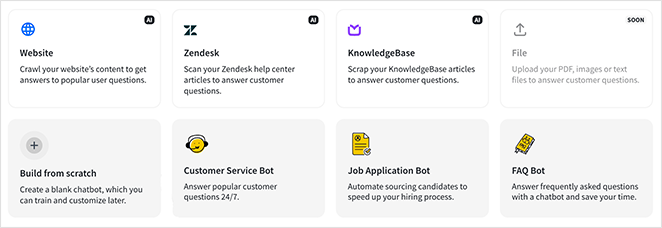 Choosing a ChatBot template