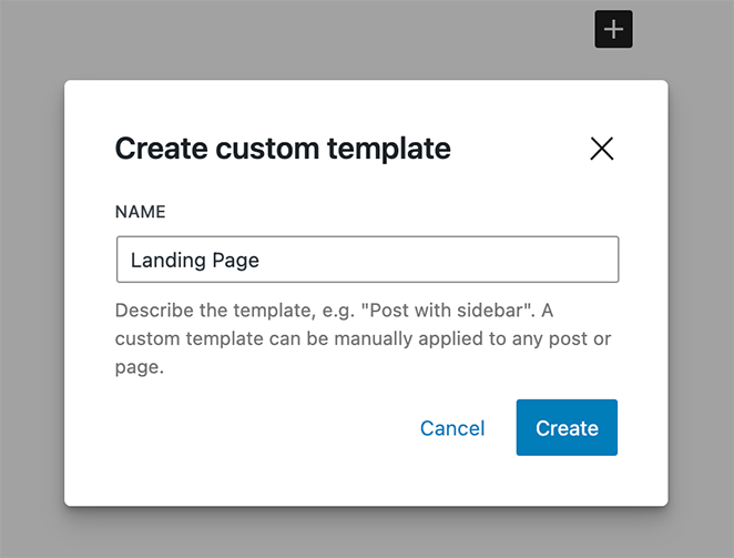 Give your custom template a name