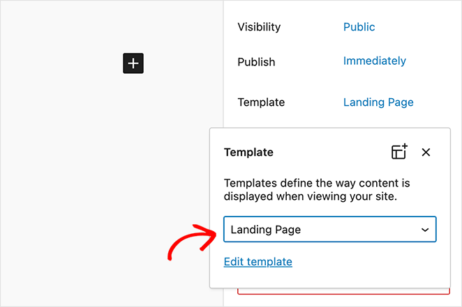 Apply the new custom page template to any page