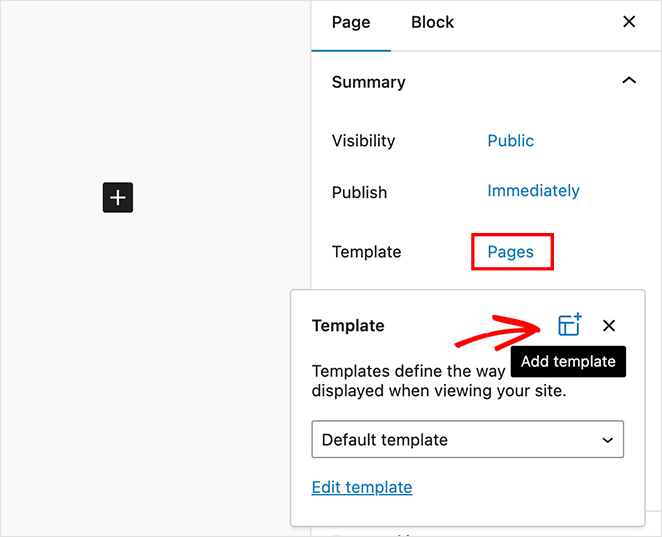 Add a new page template in WordPress