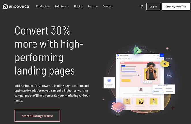 Unbounce page buider