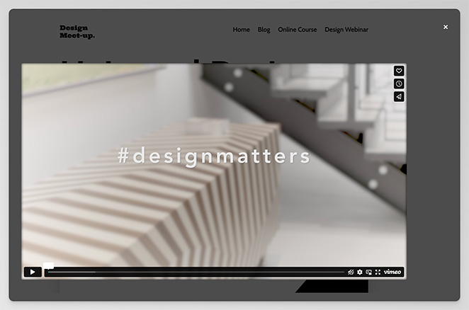 Intégrer une vidéo Vimeo dans une fenêtre contextuelle sur WordPress