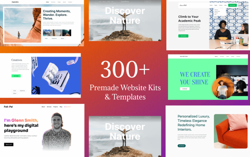 300+ New premade website kits and templates for SeedProd
