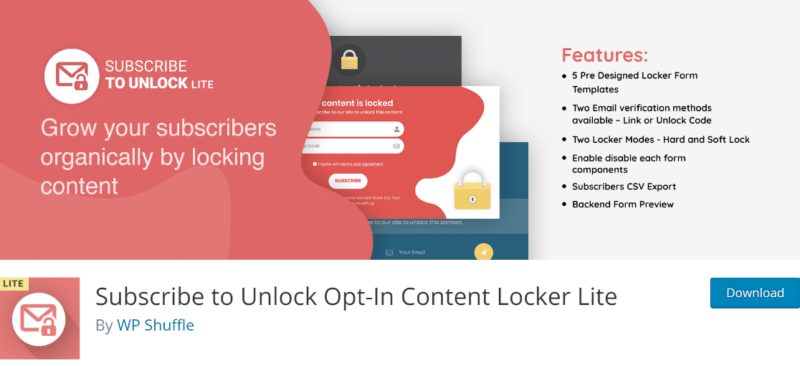 Subscribe to Unlock Opt-In Content Locker Lite - one of the best content locker WordPress plugins