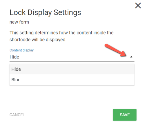 Thrive Leads content lock options
