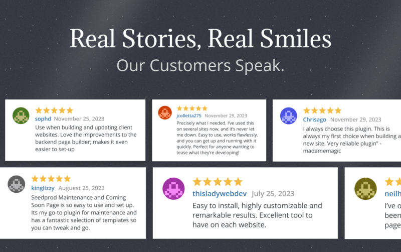 SeedProd customer reviews and testimonials