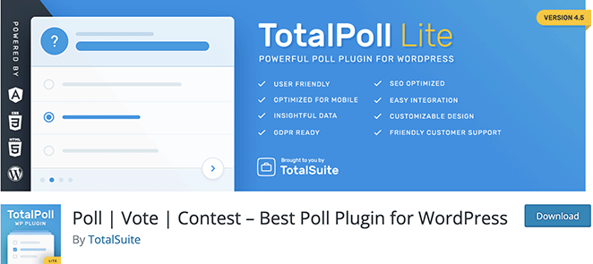 TotalPoll Lite plugin de vote pour WordPress