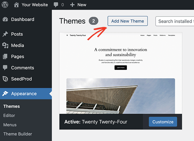 Add a new WordPress theme