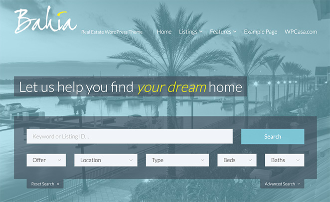 Bahia WordPress real estate theme