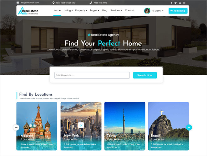 Thème WordPress Real Estate Broker