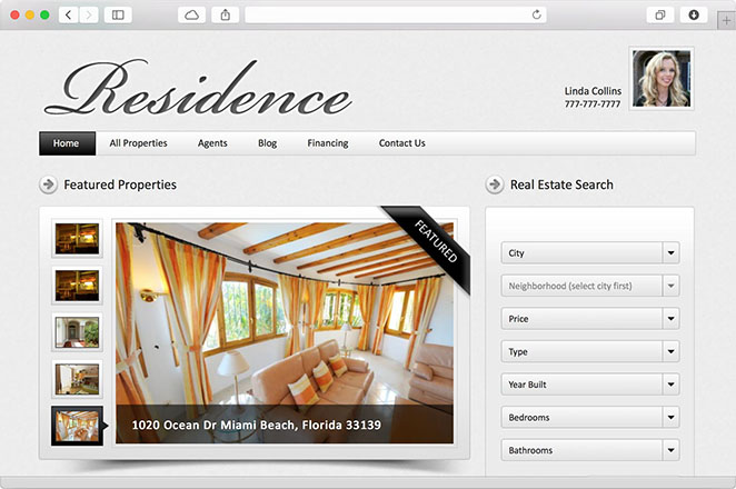 Residence property WordPress theme