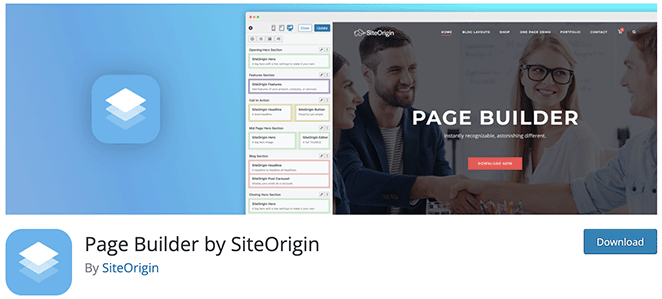 SiteOrigin free WordPress page builder