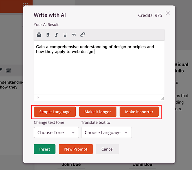 Generating landing page copywriting with AI