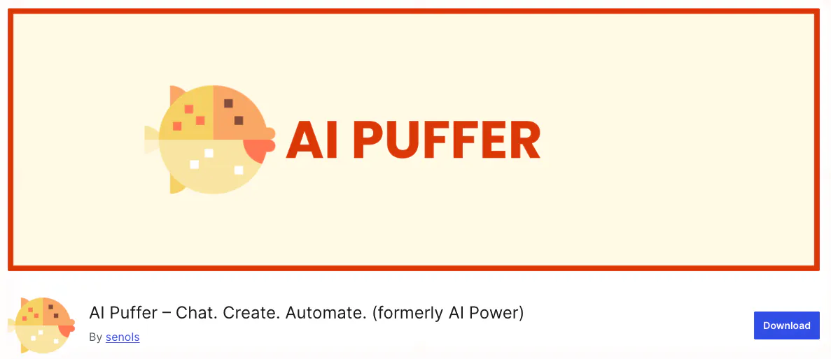 AI Puffer ChatGPT WordPress plugin banner