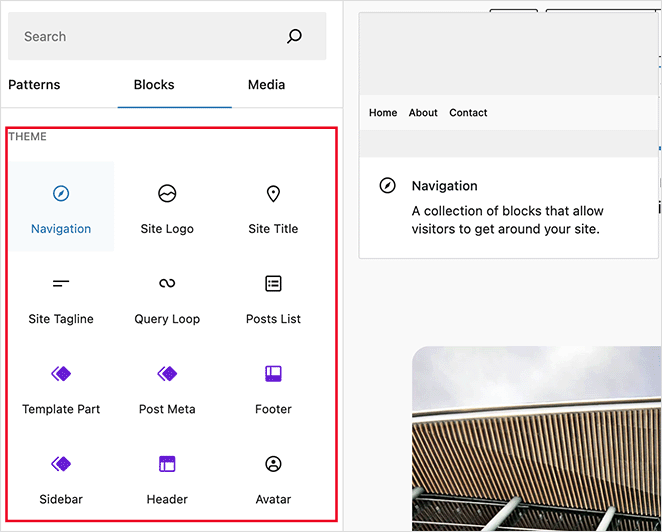 Block Editor theme blocks