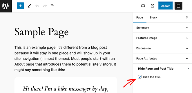 Hide page title in WordPress with a WordPress plugin