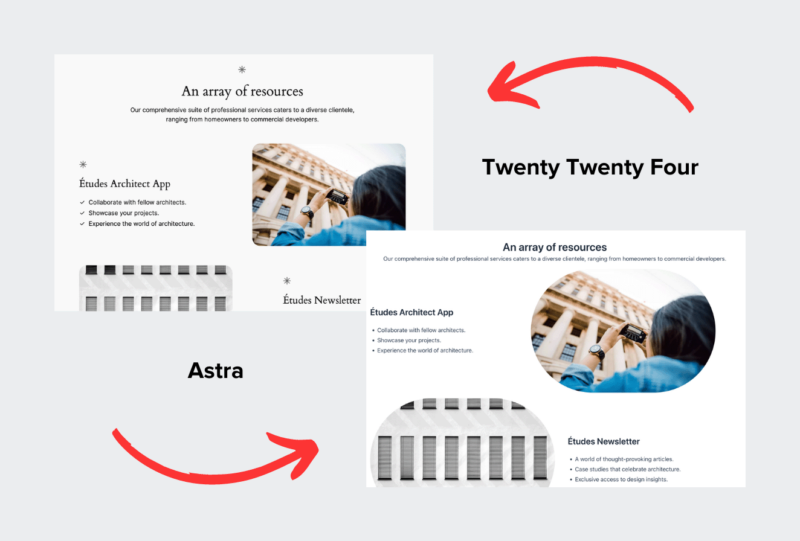 Twenty Twenty Four page vs astra page