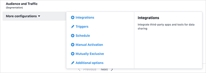 More split test configuration options