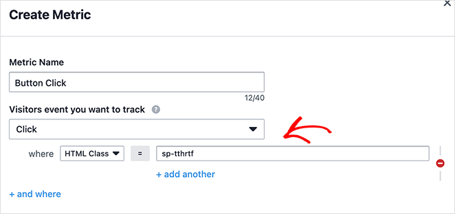 Create a metric for split testing