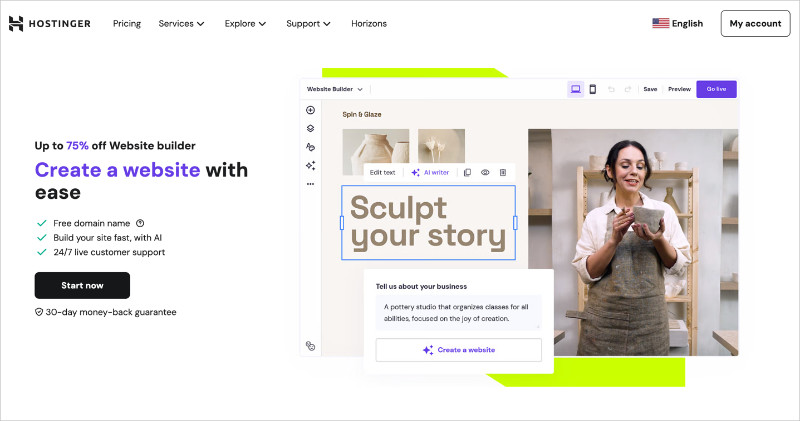 Screenshot - SeedProd Hostinger AI website builder