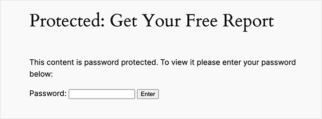 Password protected PDF page in WordPress