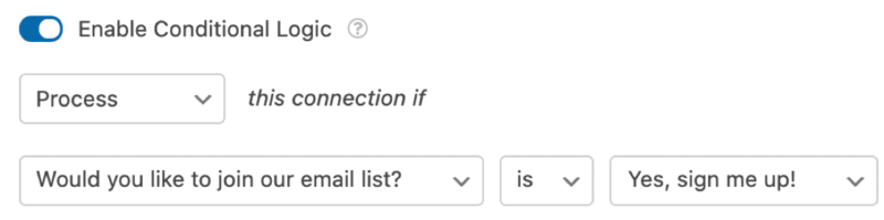 ActiveCampaign conditional logic checkbox in WPForms