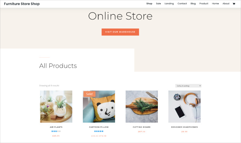 Divi Ecommerce WordPress starter template