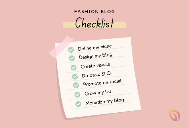 SeedProd how to start a fashion blog checklist.