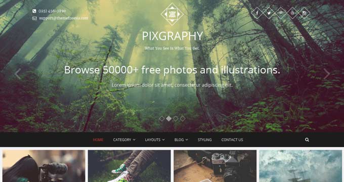 Pixgraphy Free Portfolio WordPress Theme