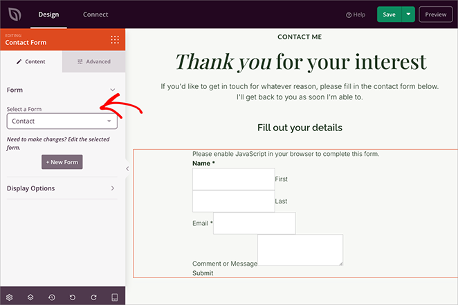 WordPress-contact-page-with-contact-form - SeedProd WPForms contact form