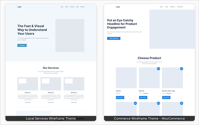 seedprod-wireframe-templates - SeedProd SeedProd's wireframe templates